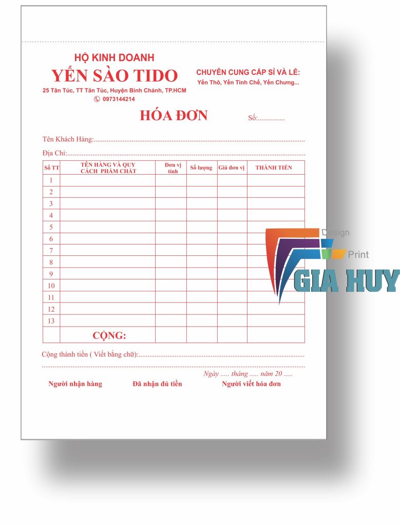 dịch vụ in hóa đơn
