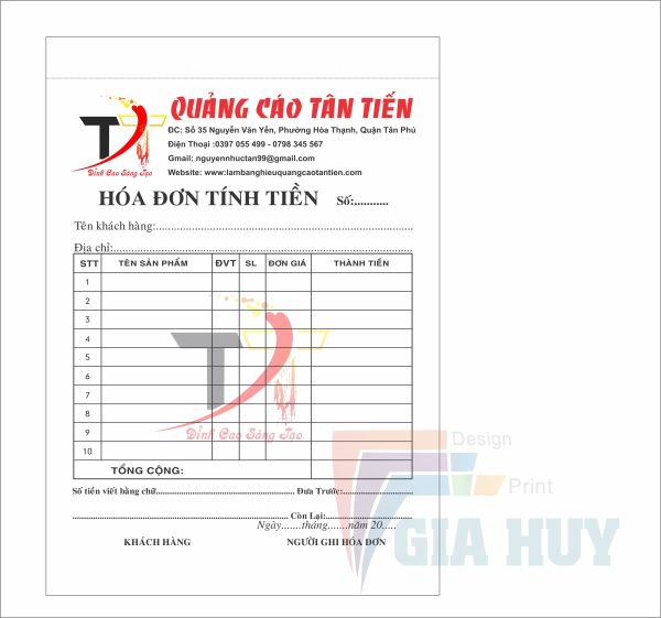 in hóa đơn giá rẻ