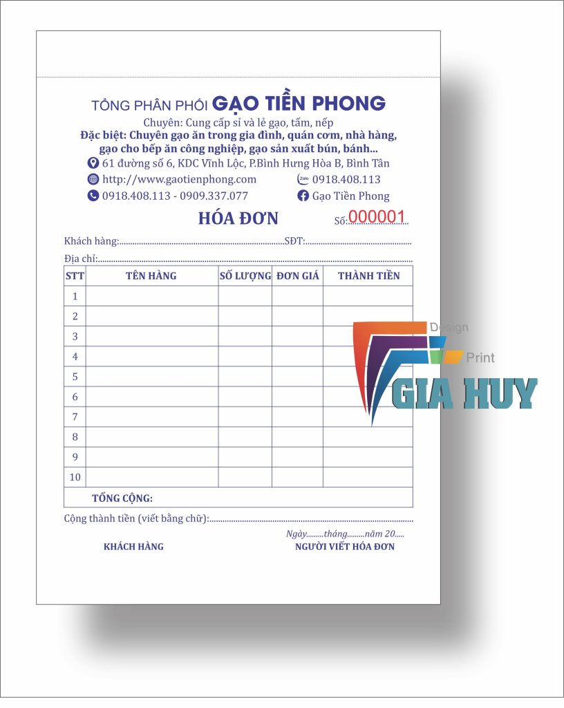in hóa đơn giá rẻ quận 3