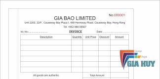 in hóa đơn giá rẻ quận 10