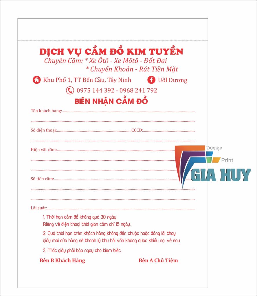 in hóa đơn quận 1