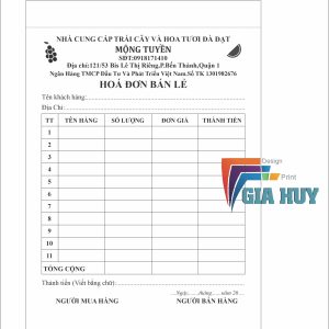 In hóa đơn bán hàng cần đước