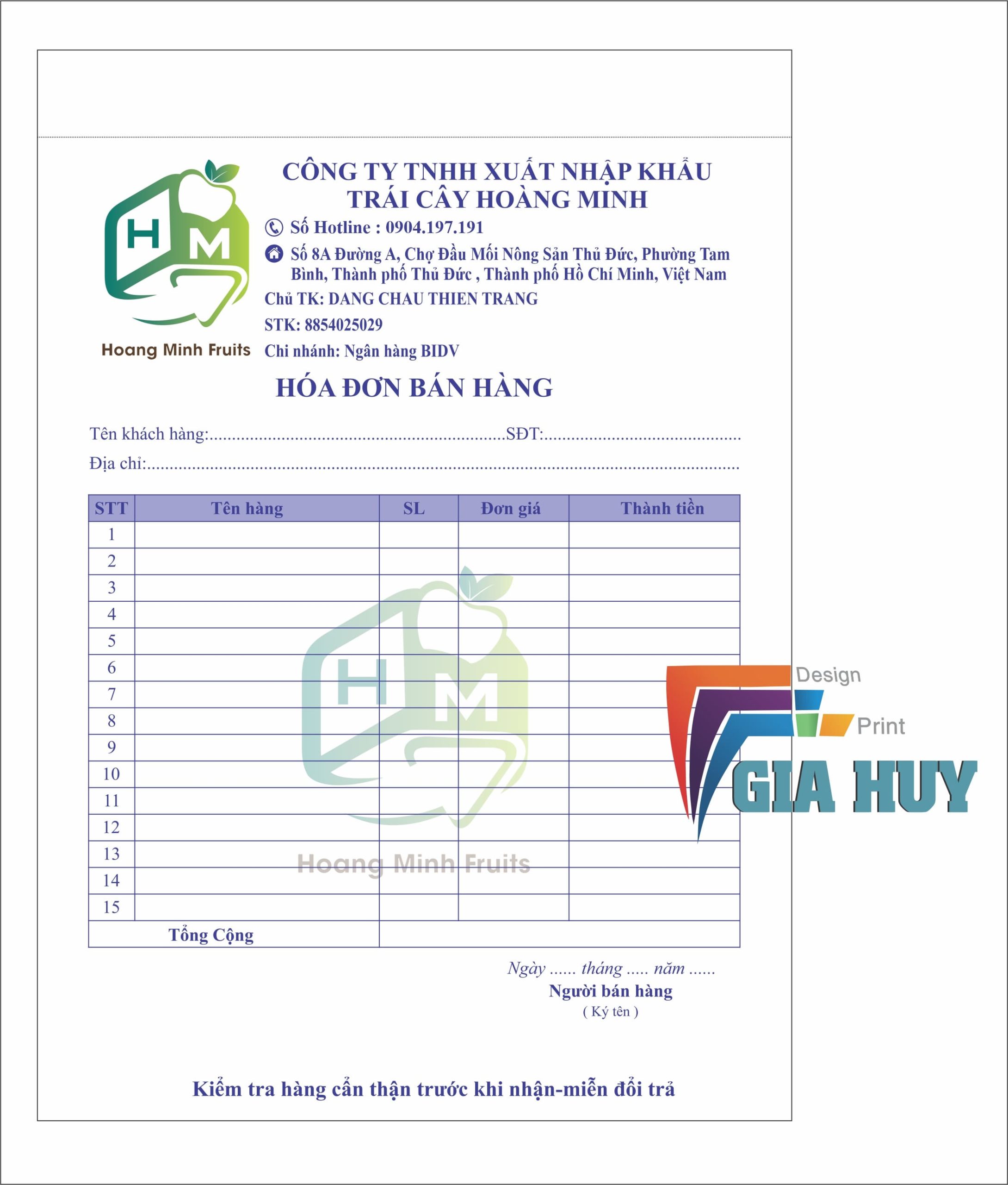 in hóa đơn giá rẻ tphcm