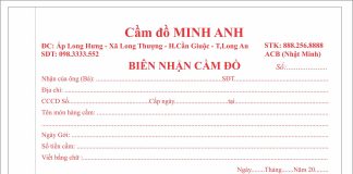in biên nhận cầm đồ long an