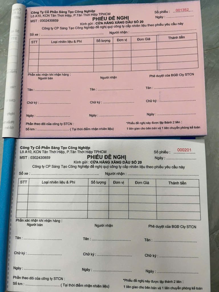 in phiếu công nghệ sợi con