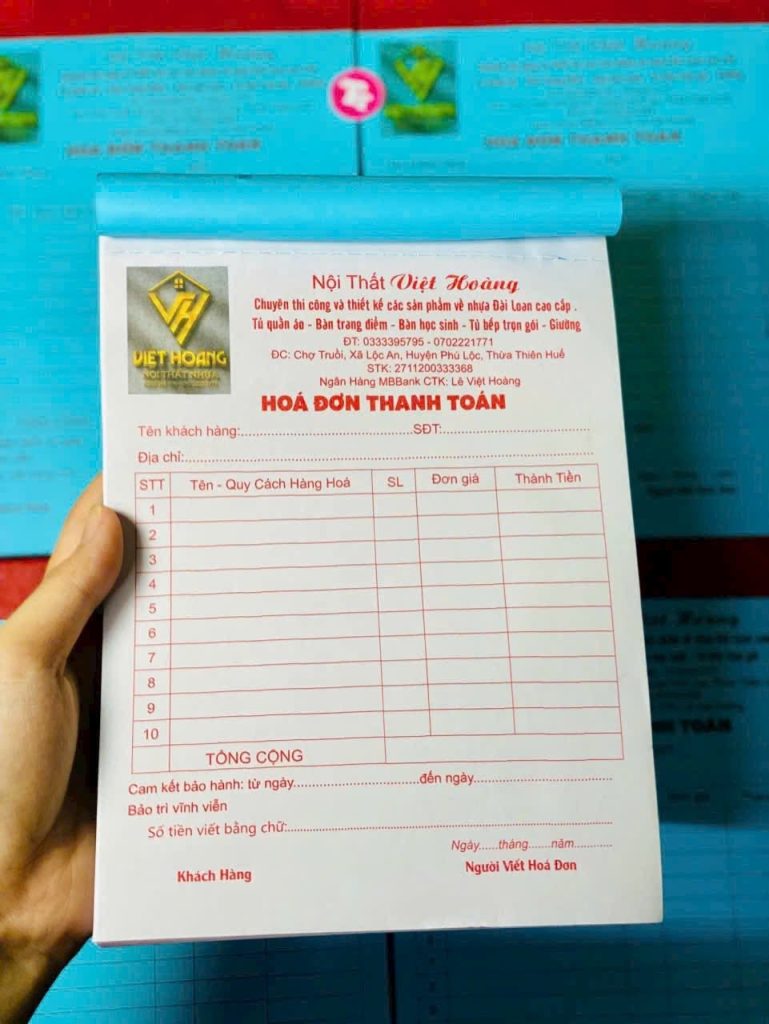 in hóa đơn bán lẻ 2 liên